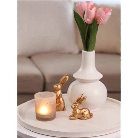 Resin Gold Bunny Decor Rabbit Figurines, Small Easter Bunny - Picture 3 of 6
